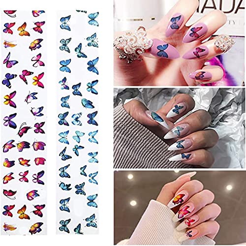 Butterfly Nail Art Foils Transferência adesivos holográficos suprimentos de unhas holográficas Designs adesivos para mulheres