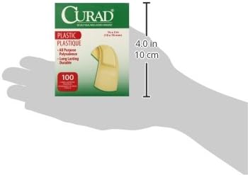 Medline Bandage adesivo plástico 3/4 polegadas x 3 polegadas, 100 contagem