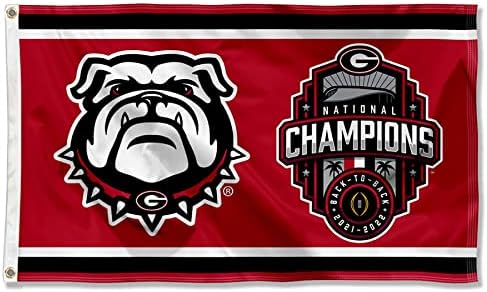 Georgia Bulldogs 2022 Bandeira da faixa dos campeões nacionais de futebol universitário