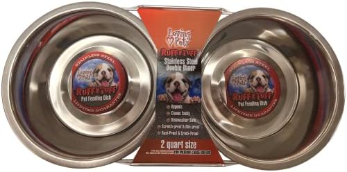 Amar Pets Double Diner Dog Tigela, 1-pinta