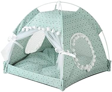 N/A Pet Dog Ten House Flower Print fechou Cats Bed Bed Cama dobrável Interior Portátil Cama de Kitty Cama para Kennel para