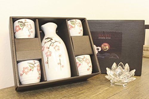 Porcelana Japanesa Sakura Flor Saike Set 4 xícaras 1 Decanter/Bottle/Járafe ~ Pagamos seu imposto sobre vendas