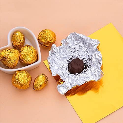 Candidatos de alumínio de alumínio dourados quadrados embalagens de açúcar envoltem papel para doces DIY e embalagens de chocolate
