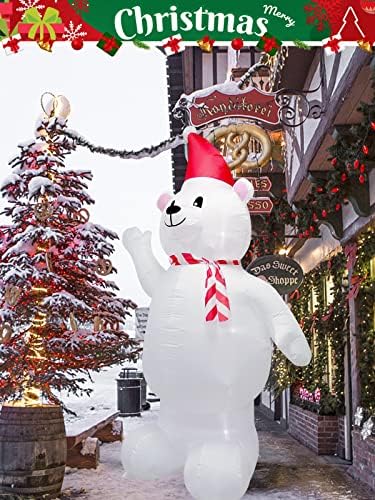 TOROKOM 8 pés enorme de decoração inflável de Natal Decorações polares ao ar livre Decorações ao ar livre Luzes LED integrados