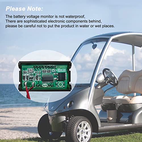 Monitor de bateria, medidor de tensão de 2 polegadas de 1 polegada 12V, 24V, 36V, 48V, 60V, 72V Testador de capacidade de