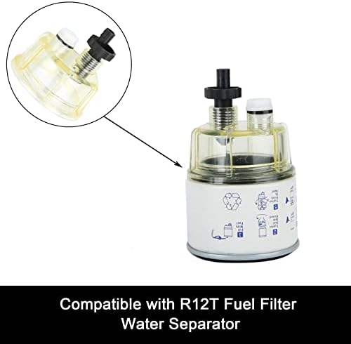 R12T Filtro de combustível Separador de água, filtro de combustível a diesel de 15 GPH, acessório separador de rotação