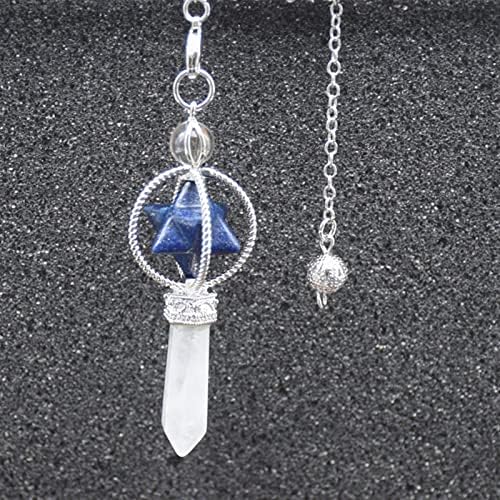 Ahafei redonda de miçanga de doações do pendulum quartzo natural de pedra branca de cristal rosa reiki pêndulo de cura 1pcs