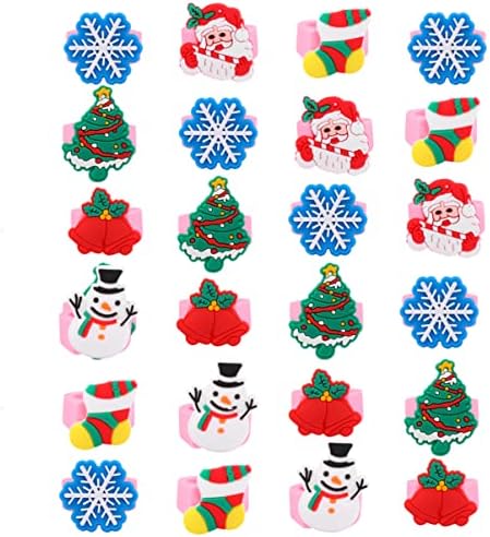 ABOOFAN Childrens Toys Cartoon Anéis de Natal Crianças Decorativa Jelly Ring Snowman Snovhe Xmas Tree Snowflake Ring Ding