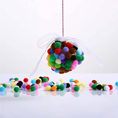 Caydo 1600 peças 1 cm Pom Poms com 100 peças Olhos Wiggly, 20 Cores Craft Fuzzy Pompoms Ball para Projetos de Art Craft
