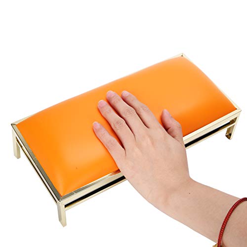 Travesseiro de descanso de braço, moldura de metal = travesseiro de mão laranja, acessório de manicure para salão