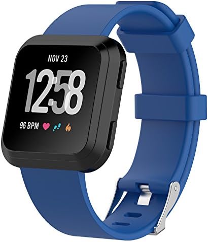 TDRTech Compatível com banda versa Fitbit com fecho de aço inoxidável, tira de banda de silicone macio de substituição