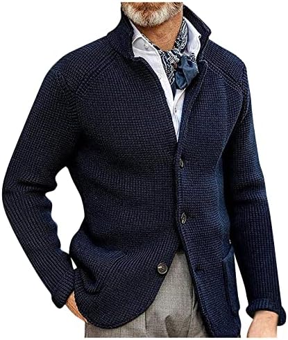 Jaquetas para homens outono e inverno Moda de moda solta cardigã quente jaqueta de lapela suéteres jaquetas