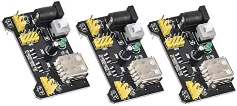 FTVogue 3PCS PCB Breadboard Supply Module para MB102 Placa de protótipo CC 6.5-12V USB Power 3.3V 5V, módulo