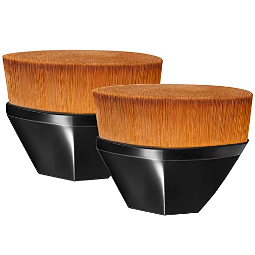 YOSENG 2 PCS Brush de fundação oval com 2 PCS Brush de fundação em forma de pétala em forma de pétala