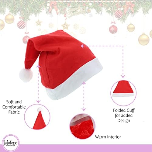 Motique Acessórios de Natal Chapéu de Natal com chapéu de férias de Papai Noel GLITTER XMAS Para adolescentes e adultos