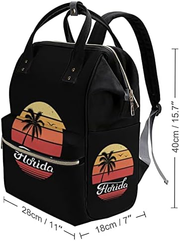 Mochila de fraldas de fraldas da Florida Palm Backpack mamãe à prova d'água Backpack de grande capacidade