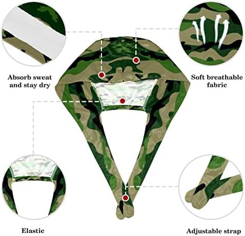 Mapas médicas de Muooum Capt de trabalho ajustável com botões e cabelos arqueados camuflagem rastejante