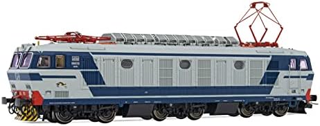 Rivarossi - FS, locomotiva elétrica E.632 azul/cinza, logotipo FS inclinado, pantógrafos 52, ep. V, com decodificador