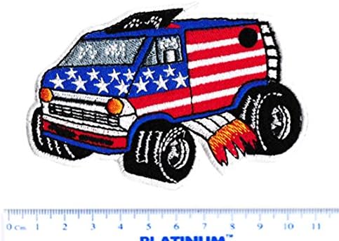 Vintage Style USA American 70's Van Shaggin Wagon Cirtle Patch 11cm - Badge - Patches - Carro - Filme - 70 - 80's