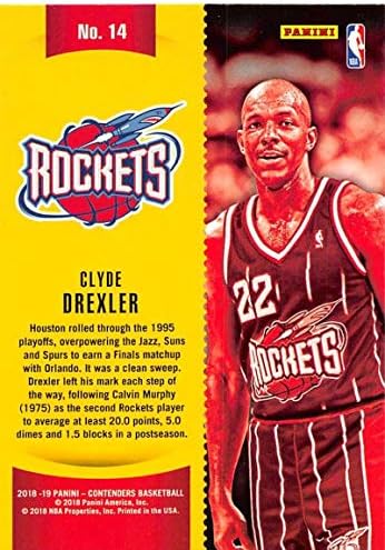 2018-19 Panini Condores vencedores 14 Clyde Drexler Houston Rockets NBA Basketball Trading Card