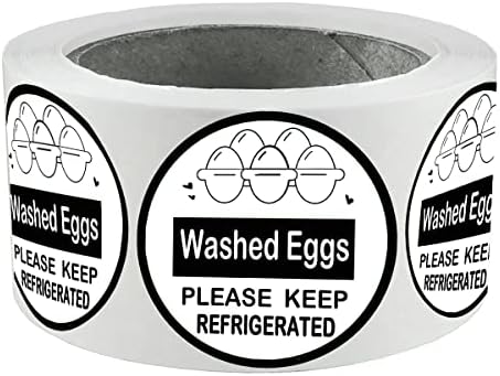 Ovos lavados com notabel, por favor, mantenha a etiqueta de caixa refrigerada, rótulos de cartons da fazenda auto-adesiva de 2 polegadas,