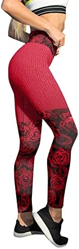 IIUS Valentines de cintura alta perneiras femininas amor imprimir ioga correndo leggings Ultra mole escova elástico calças de treino