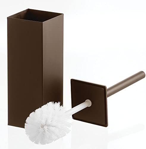 Mdesign Steel Square Modern Toilet Bower e suporte para armazenamento e organização do banheiro, design compacto independente, pincel