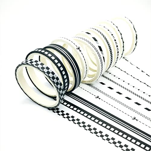 10 Rolls Fita Washi Conjunto de fita de 5 mm de largura para crianças adesivas decorativas para artesanato de broca de dio