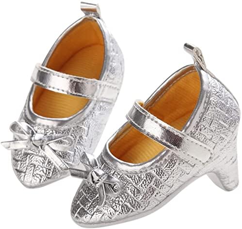 Sapatos de salto alto de garotas de bebê - meninas recém -nascidas Bowknot Soft Sole Berk Princess Shoes para fotografia