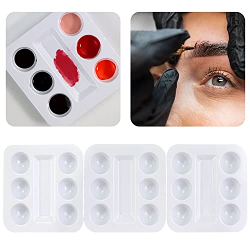 30pcs/caixa de tatuagem descartável xícaras de tinta com 6 orifícios Microblading cola de cola de pigmentos Extensões de pestanas