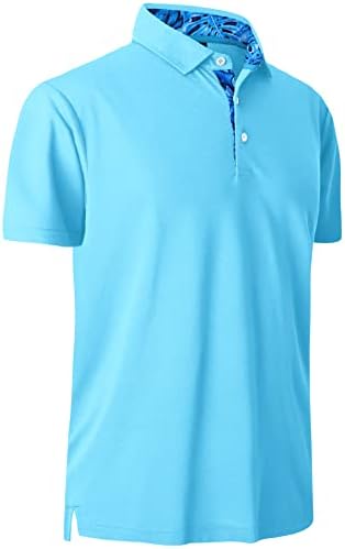 V Camisetas de golfe Valanch para homens Manga curta Manomada de umidade Wicking Polo Camisetas esportivas Camisas de