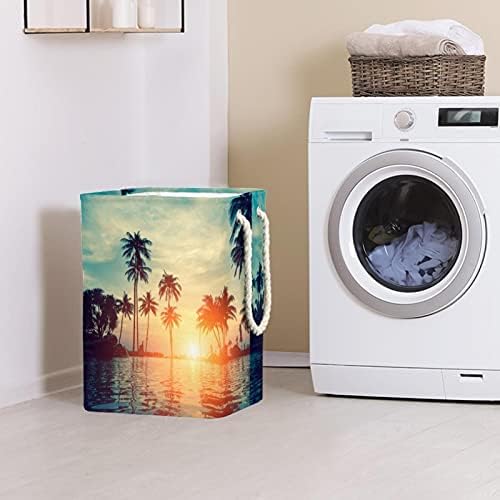 NDKMEHFOJ Palm Sunset Leundry Horty Bestkets Impermeável Cortador de Roupas Diretas Dirigável Manunha macia colorida para suportes