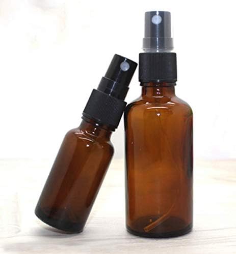 1pcs 1 oz 30 ml de garrafas de vidro âmbar com pulverizadores de névoa fina preta contêiner atomizador para sprays cosméticos