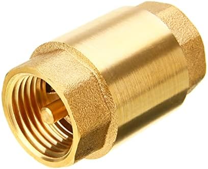 NHOSS 1PCS 1/2 polegada NPT Brass Thread em linha Válvula de retenção de mola 200wog