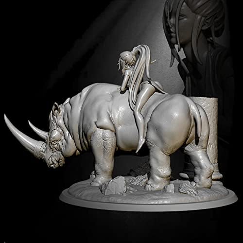 Splindg 80mm Fantasia científica Fantasia Warrior e Rhino Resina Modelo de Caractere Modelo
