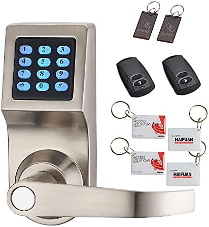 HAIFUAN HFAD6300-R Lock de porta digital com um controle remoto extra e 4 cartões extras