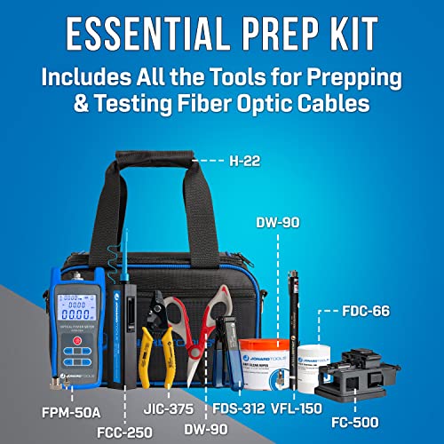 Jonard Tools TK-185 FTTH Kit Prep W/Power Meter, Fiber Cleaver, VFL e mais