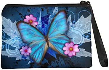 Moedas de flores de borboleta de borboleta yiekeluo mudam bolsa bolsa bolsa de carteira suave com zíper leve para fazer compras