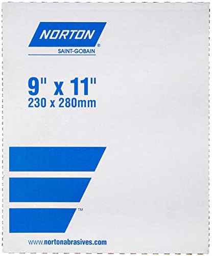 Norton 66261126330 9x11 ”Gemini K225 Oxido de alumínio Lençando lençóis, 600 areia, fina, 50 pacote