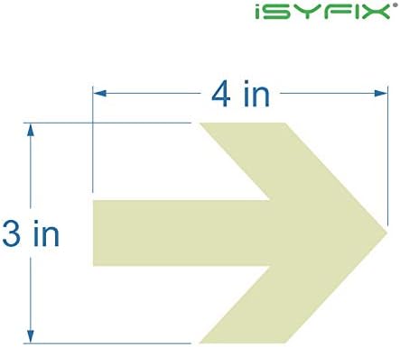 Isyfix brilho nos adesivos de seta escura - 30 pacote, 4x3 polegadas - vinil fotoluminescente autoadesivo premium, adesivo de segurança,