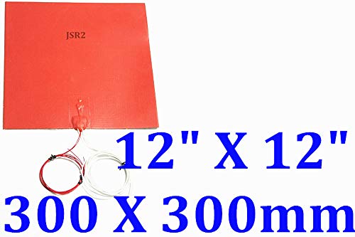 12 x 12 300 x 300mm 24V 500W com 3M com termistor Printina 3D Aquecedor de silicone aquecido JSR2