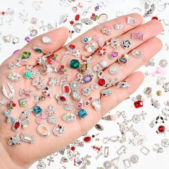 50pcs UNID ART LELOLO DE CHARM 3D Design aleatório Design aleatório Ligição de luxo Jóias de cristal Ripsários de jóias/Pearl