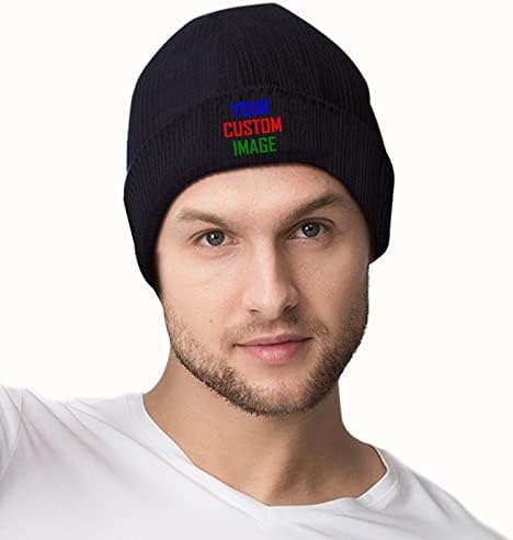 Feanie Hat Texto e Fotos e Logo Knit Sãoie com alojamento para homens Mulheres