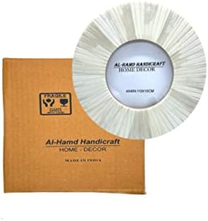 Al -Hamd Handicraft Round Picture Frame 4x4 polegadas, moldura de presente redonda à mão - branca