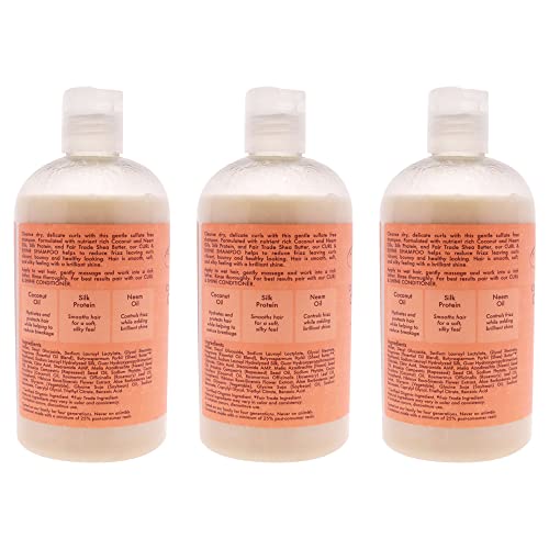 Shea umidade de coco hibiscus enrolar e shampoo shampoo shampoo unissex 13 oz pacote de 3