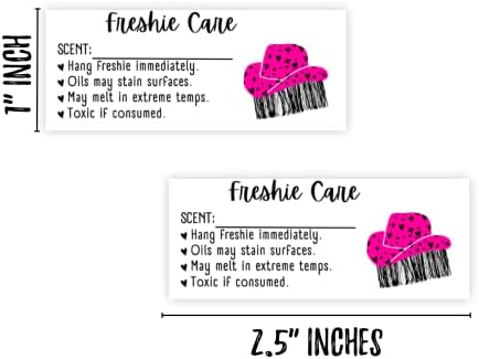 Adesivo de cartão de instrução Freshie Care com linha para escrever em perfume | 350 PC Roll | Pacote de clientes de alerta