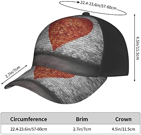 Capace de beisebol impresso de parede de tijolos vintage, boné de pai ajustável, adequado para corrida para qualquer clima e