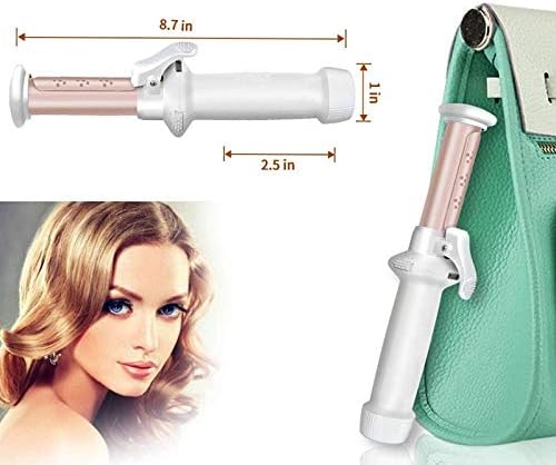 SBSNH Iron a curling sem fio Curling Curling Wand Professional 2 em 1 mini ridículo de cabelo para cachos soltos portáteis