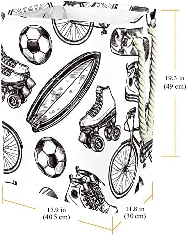 Guensmdkjf Roller de futebol patins Pattern Laundry cestas de cestas à prova d'água Classificador de roupas sujas dobrável