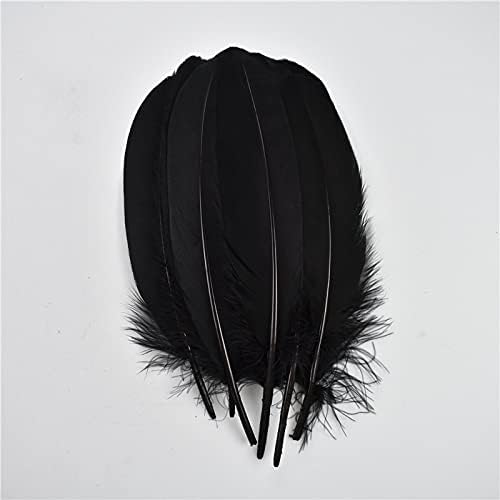 20 PCS Penas pretas para artesanato avestruz galo ganso pluma natural para acessórios de artesanato diy criação de jóias